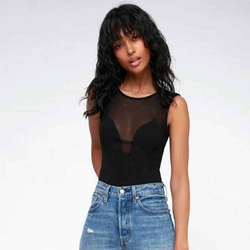 Lulu's La Luneta Black Mesh Bodysuit